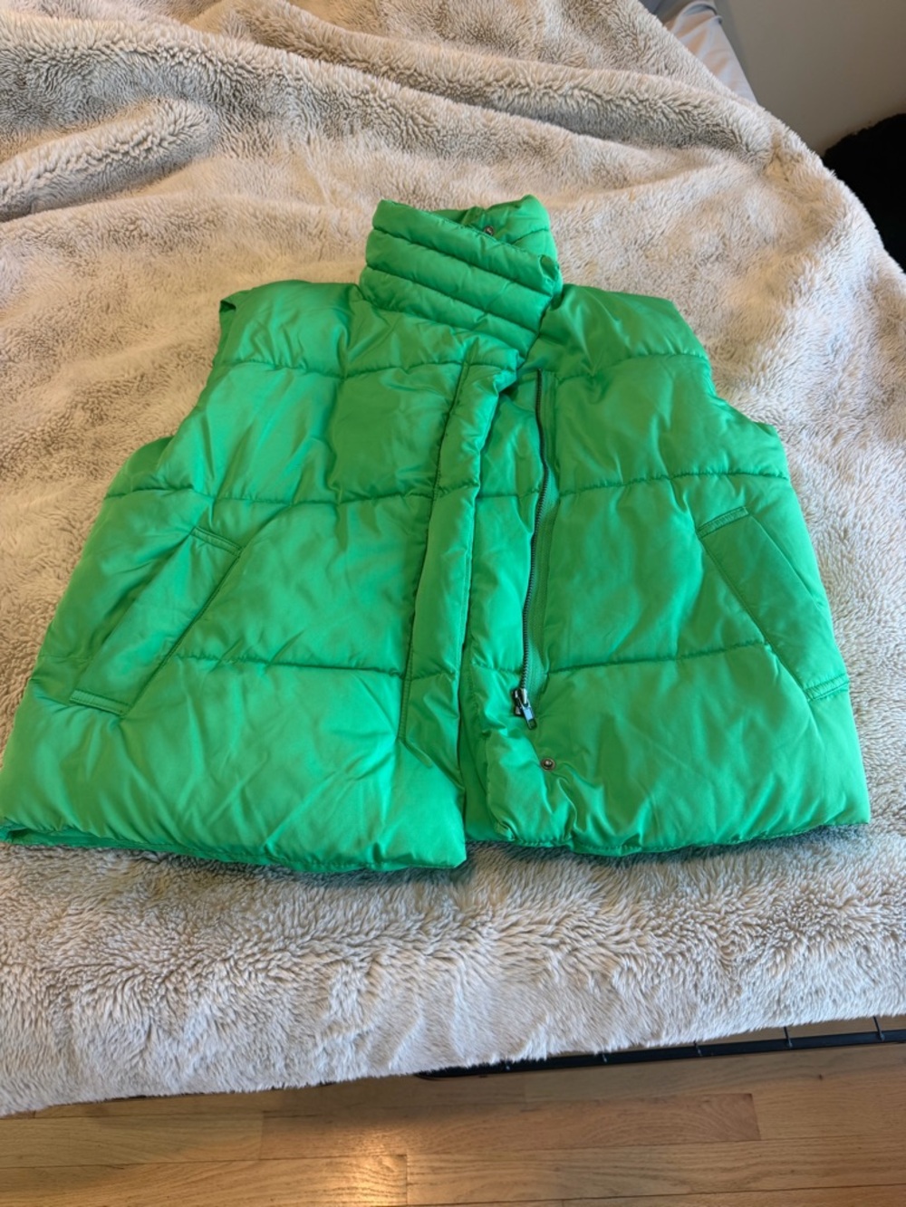 BDG Bright Green Quilted Puffer Vest for Women